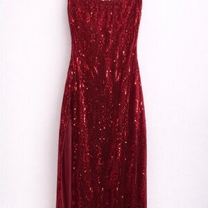 Red Sequin Prom Dress - Elegant Women's Evening Gown